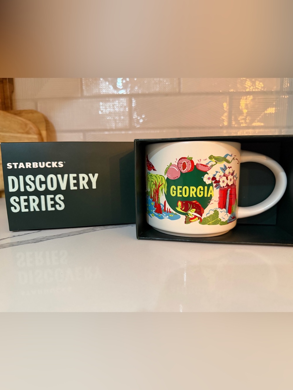 Georgia State Ceramic Coffee Mug - White with Red Interior